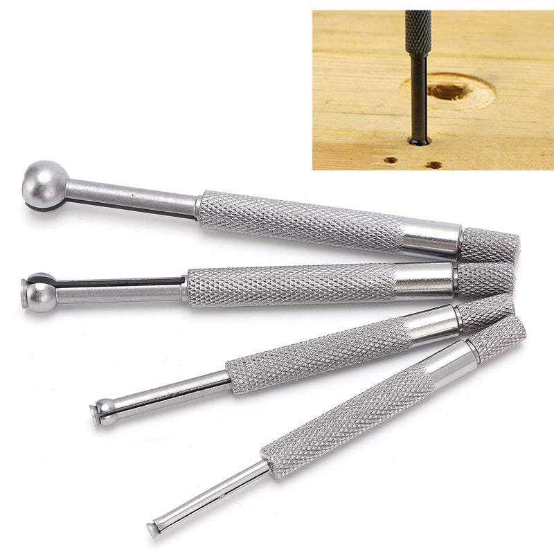 4Pcs Small Hole Gauges Set, 3-13mm Full Ball Bore Gauges, Steel Full Ball Telescopic Gauges with Packing Bag, Ball Type Small Telescopic Gage for Measuring Hole Slit