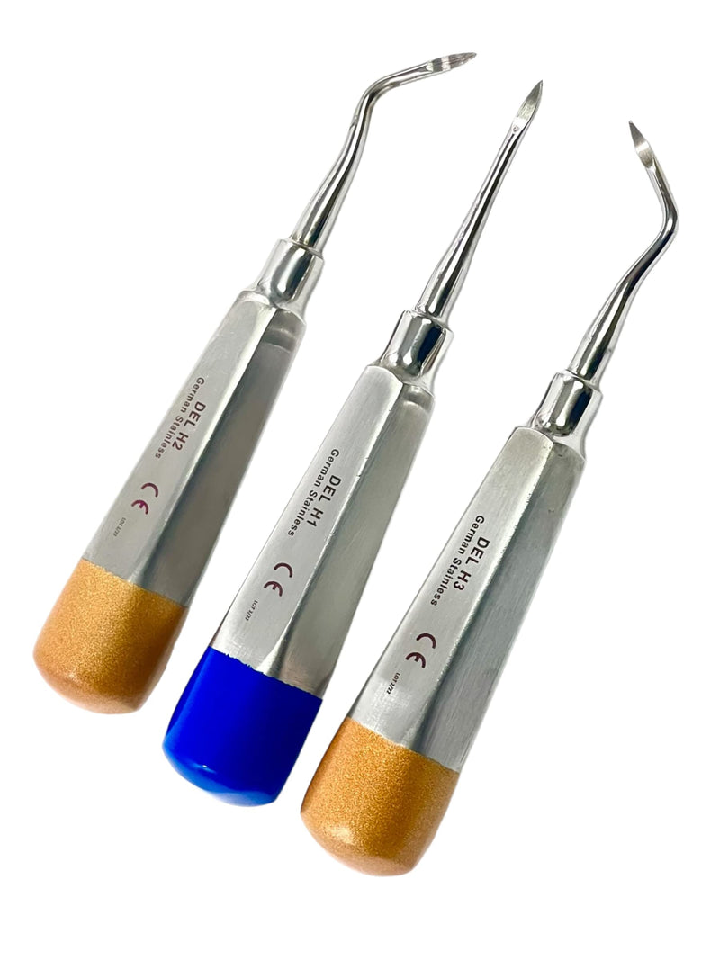 ArTlAb-Premium Dental Elevators Etracting Extraction Osteotome Periotome Luxating Elevator Apical Spade Cryer Proximator Elevator Oral Implant, Root Extraction (HEIDBRINK ROOT TIP Pick set of 3) HEIDBRINK ROOT TIP Pick set of 3