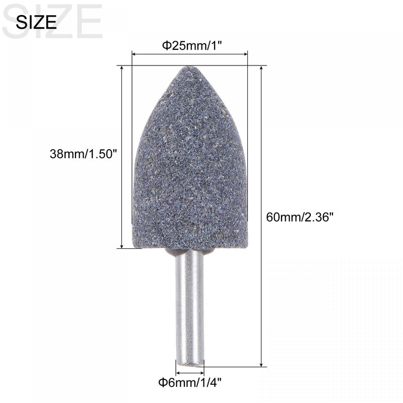 uxcell 15 Pcs Abrasive Mounted Stone 1/4" Shank 1" Dia Conical Corundum Grinding and Polishing Head for Engraving Rotary Tool 25mm