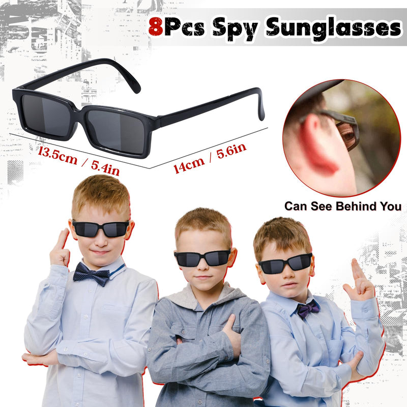 Spy Detective Party Favors Birthday Supplies for Kids Detective Glasses Invisible Ink Pen Magnifying Glass Pass Card Envelope Fake Mustache Sticker Boys Goodie Bag Stuffer Filler Classroom Prizes
