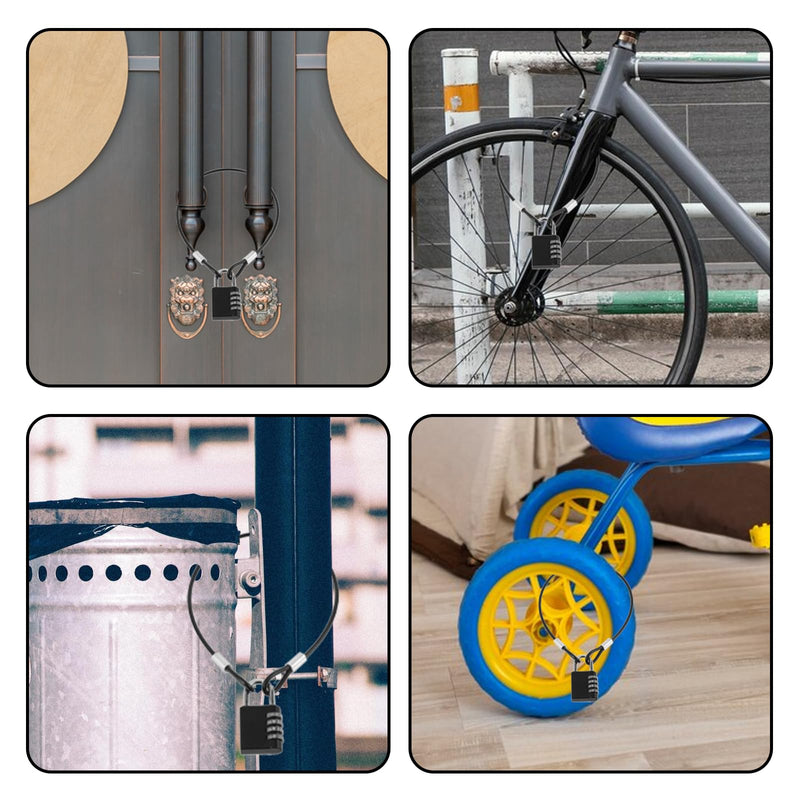 10PCS Stainless Steel Cable with Loops, 12 Inch 2mm Security Cable Short Wire Lock Cable Lanyard Chain Link Lock Vinyl Coated Thin Wire Rope for Outdoor Gates, Bikes, Luggage