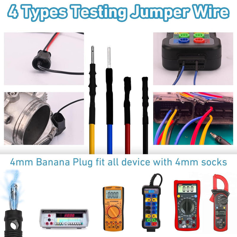 16 Pieces Banana Plug Jumper Wires Kit, 4mm Stackable Test Leads, Male to Female Multimeter Test Lead Set, for Universal Breadboard/Electrical Testing