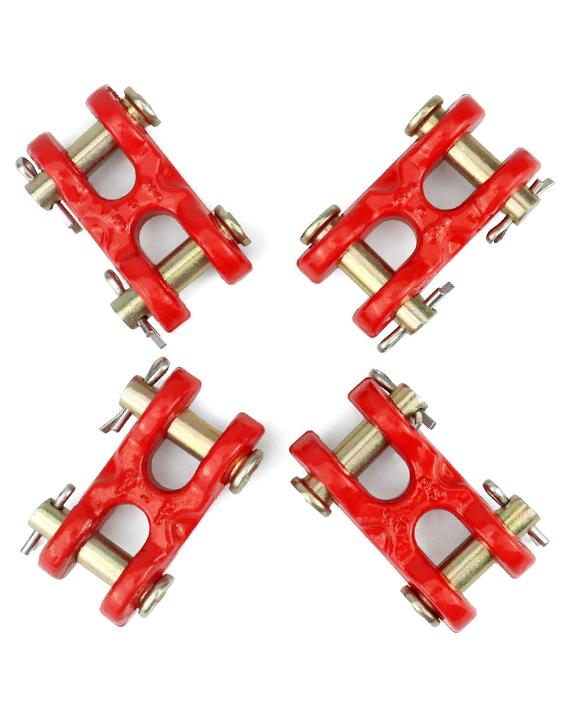QWORK 5/16 Inche Twin Clevis Safety Chain Repair Links, 4 Pack Trailer Tie Down Links, Industrial Grade Heavy Duty Material - 3900 LBS. Capacity 3900lbs