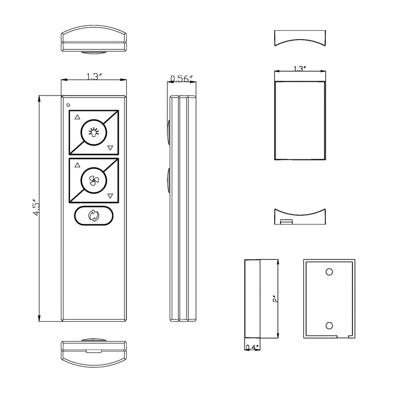 Modern Forms 6-Speed Ceiling Fan Wireless Bluetooth Remote Control with Wall Cradle Smart Fans
