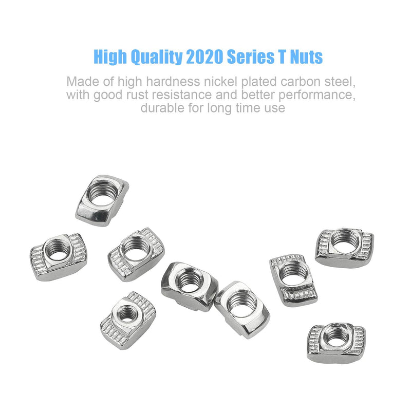 DYWISHKEY 180 Pieces 2020 Series T Nuts M3/ M4/ M5 T Slot Nut Hammer Head Fastener Nut Assortment Kit for Aluminum Profile