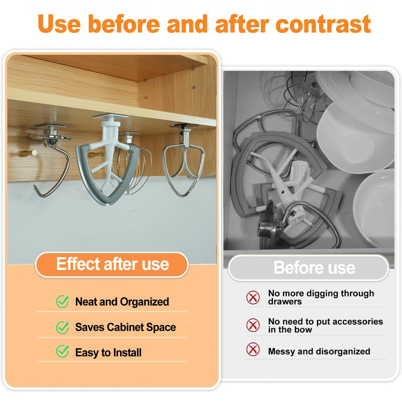 Stand Mixer Attachment Holders Compatible with Kitchenaid Mixer Accessories (White)
