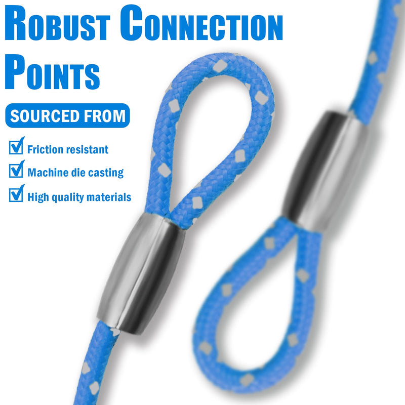 1/8IN Security Steel Cable 4/6/10/15FT Lengths Bike Lock Cable, Cable Rope, Stainless Steel Cable with Loops for Safety and Security 4ft（2Pack） Blue