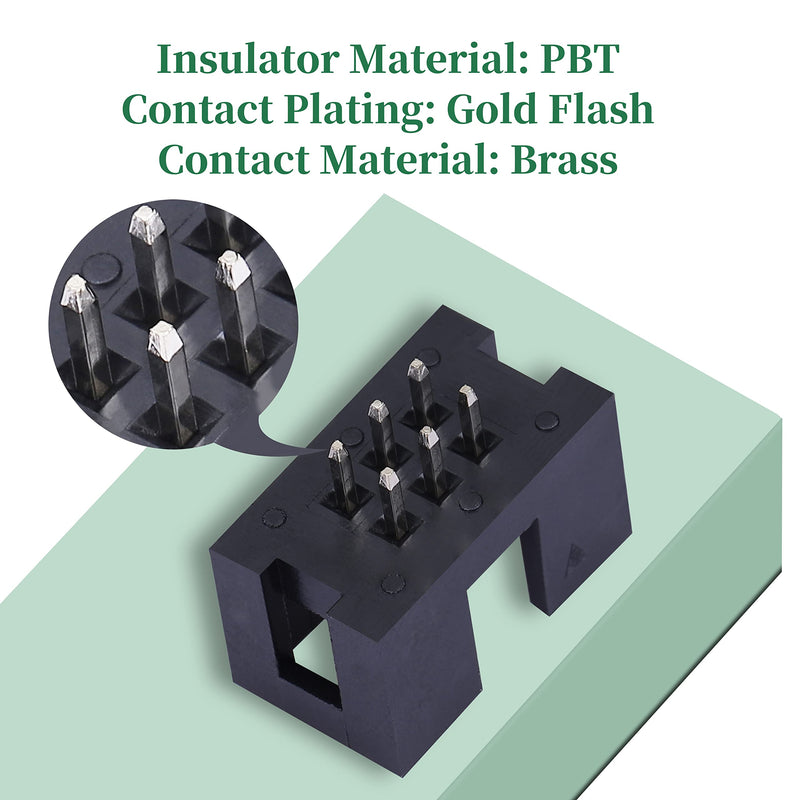 20 Pieces IDC 2 * 3 Double Row 2.54 mm Pitch JTAG ISP 6-Pin Straight Pin in-line Box Header Connector Adapter Cable Male Socket Terminal for PCB Electronic Equipment Projects. 2.54 mm Male Socket Terminal