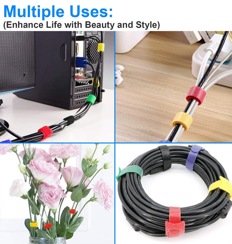 60 PCS 6 Inches Reusable Cable Ties, Wire Ties, Cord Organizer, Cable Organizer, Adjustable Cable Management - White 60