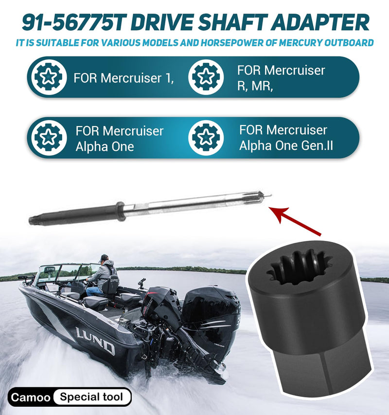 Camoo 91-56775T Alpha One Drive Shaft Adapter Fits for Mercury MC-I, R-MR, Alpha One, Alpha One/Gen II, for Mercury 13-Spline Drive Shaft Holding Tool 91-5677T