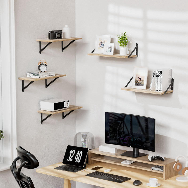4x3 Shelf Brackets 6-Pack, Shelf Support Shelf Holder Steel Wall Mount Heavy Duty Small L Shape Triangle 90 Degree Metal Black with Screws Anchors Soporte de Estante 4"x3" (6 PACK)