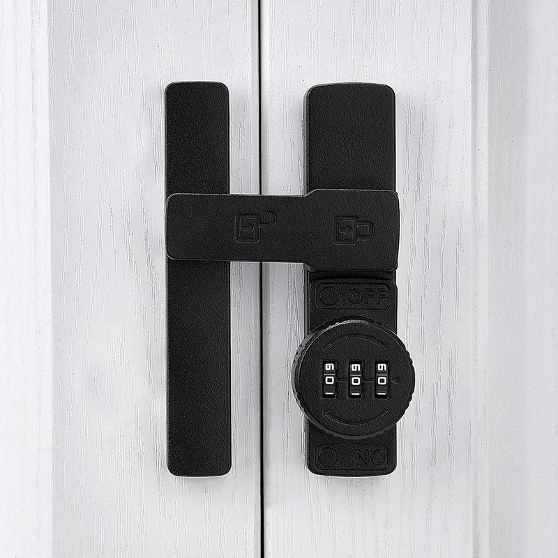 Matte Black 180 Degree Barn Door Lock,Mechanical Password Lock,3 Digit Password Keyless,Flip Latch with Combination,Protect Privacy,for Barn Door,Cabinets,Windows,Garden,Bathroom Matte Black_180 Degree 1