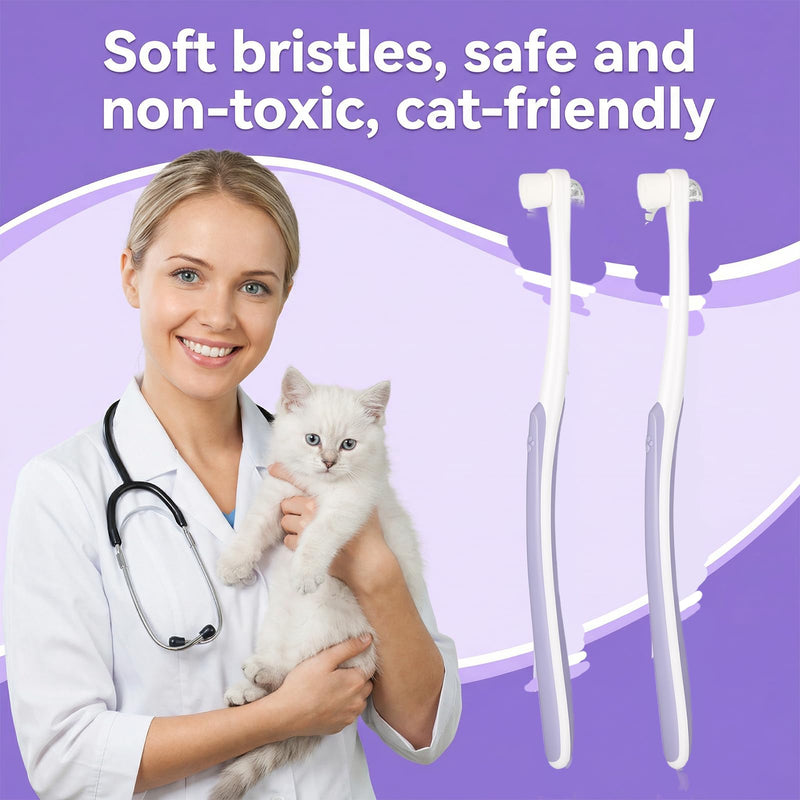 Soft cat Toothbrush Kitten Toothbrush for Cats Pet Toothbrushes Gentle Oral Care Tool for KittenDogTiny to Medium Pet