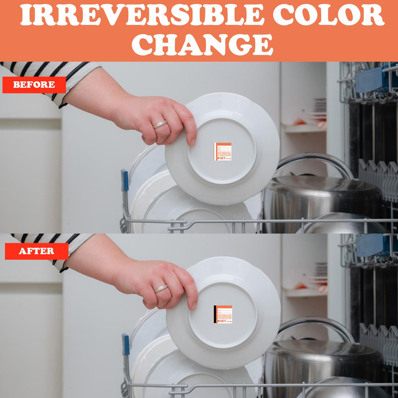 24 Count Dishwasher Temperature Test Strips 160°f Heat Test Labels for Commercial Home Dishwashers Waterproof Adhesive Stickers