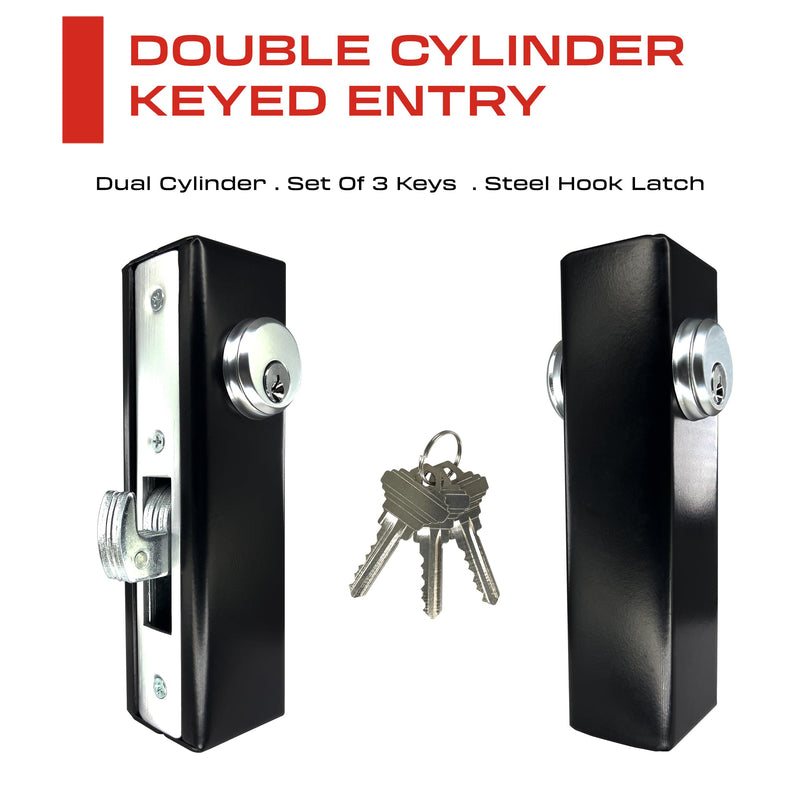 Sliding Gate Lock - Hook Bolt Mortise Lock - Weldable Steel Hook Lock for Sliding Gate - Double Cylinder 1-1/8" Backset – Metal Gate Lock - Weld On Hook Lock for Rolling Gate Sliding Gate - NewNest Australia