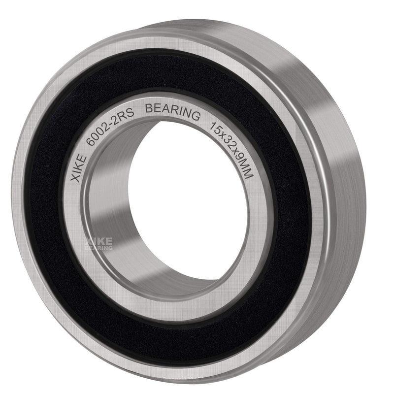 XiKe 2 Pcs 6002-2RS Double Rubber Seal Bearings 15x32x9mm, Pre-Lubricated and Stable Performance and Cost Effective, Deep Groove Ball Bearings. 6002-2RS Size 15x32x9mm