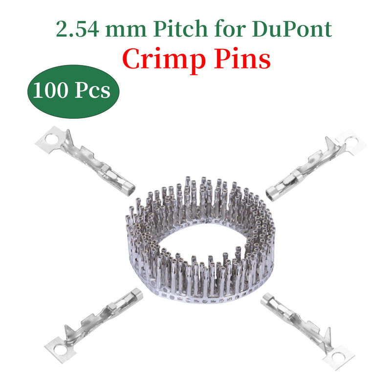 100 Sets / 200 Pieces for Dupont 2.54 mm Pitch 1-Pin Adapter Connector Female Housing Black Socket Terminal Compatible with Wires Cable 30-26 AWG Accessories, Header Crimp Pins Kit 1-Pin Female Black-Single Row