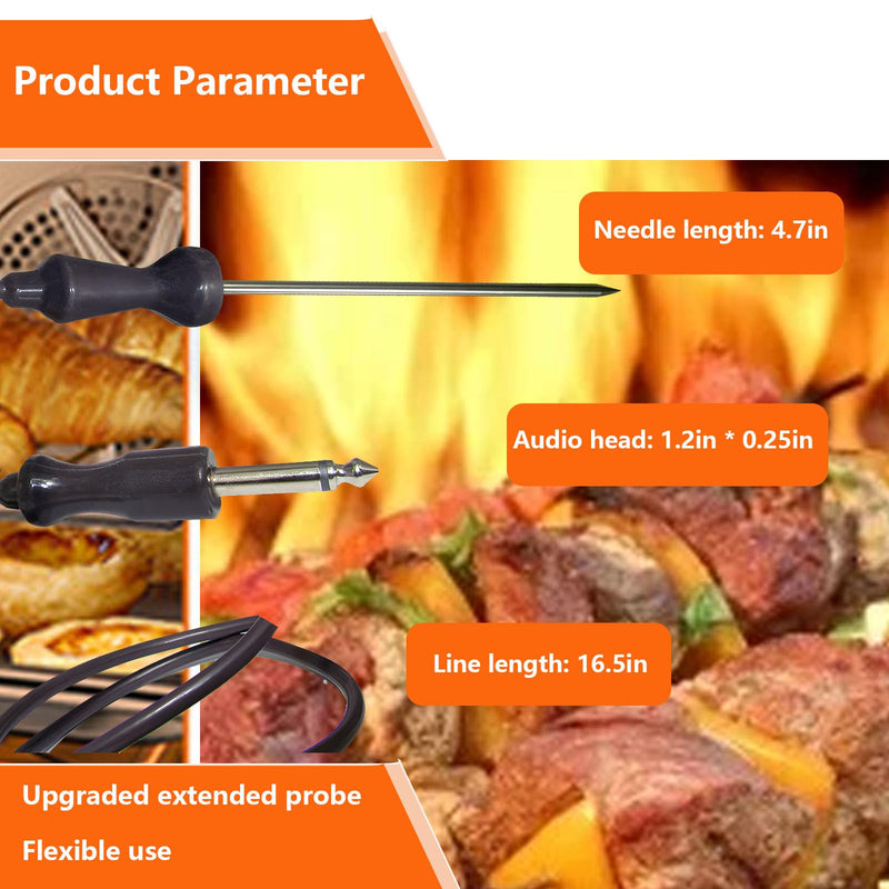 Wolf Oven Temperature Probe 318601302 | 26in Food-Grade Silicore Wire & 304 Stainless Steel, High Accuracy +/-0.05% Genuine Replacement for Model 5304503737
