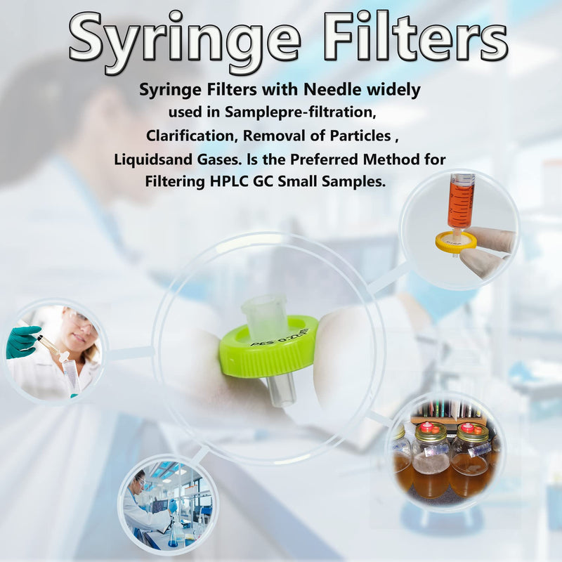 Syringe Filters PVDF Hydrophilic Filtration 0.45um 13mm Membrane Diameter Lab PVDF Membrane Disc Non-Sterile by Labfil, Pack of 100 13mm Syringe filter 0.45um PVDF Hydrophilic Filtration