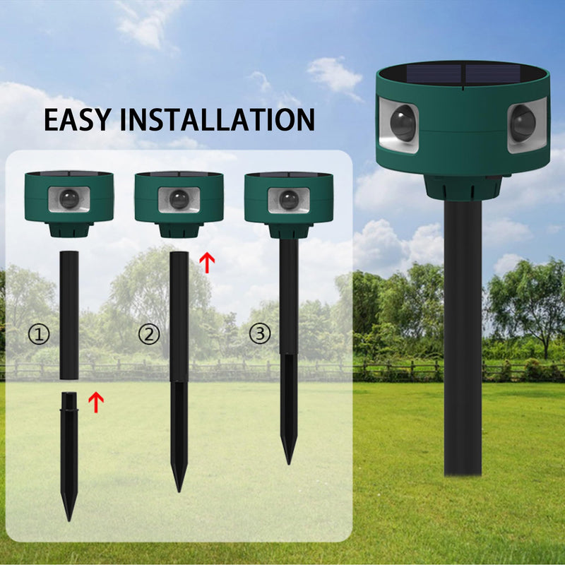 Solar Outdoor Motion Sensor Alarm: 129db Motion Detector Alarm Light, 360°Infrared Trigger Alarm with USB Charging 4Modes for Home,Villa,Yard,Chicken coop,Say Goodbye to The Intruders Sonic alarm 2PCS
