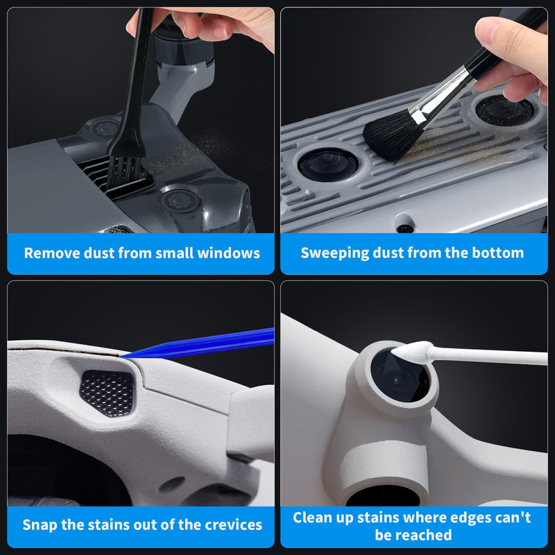 Drone Cleaning Kit for DJI, Holy Stone, Scoot, FPV Drone, Hobby RC Quadcopters & Multirotors - Ultimate Solution for Drone Maintenance - Safe for All Drone Surfaces - Enhance Performance and Clarity