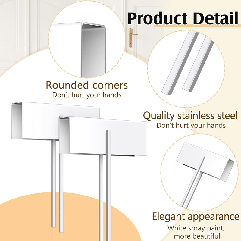 Dunzy 4 Pieces Bifold Door Lock Double Door Child Safety Childproof Closet Stainless Steel Metal Pantry Lock for Bifold Folding Closet Pantry, White