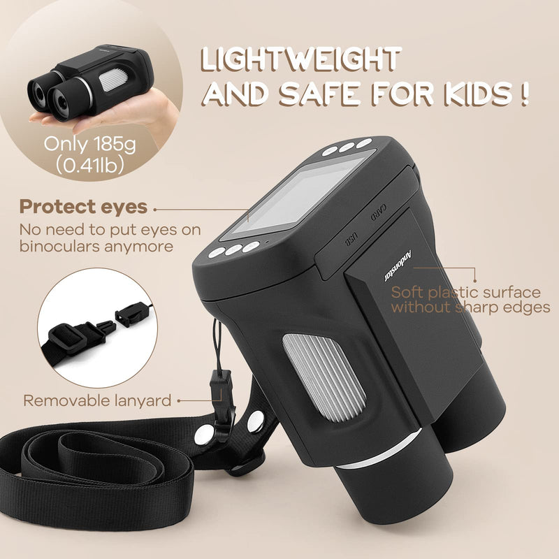 Andonstar AD122 Kids Microscope&Telescope Double Lens, Portable Handheld Microscope Binoculars, Digital Camera&Video Microscope Kit for Kids, 2" LCD Black, Windows/Mac Compatible, SD Card Included