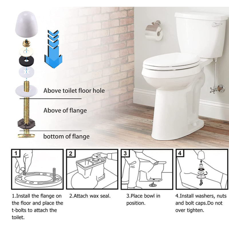 Toilet Wax Ring, Wax Ring for Toilet Base Seal Ring Replacement Kit with Closet Bolts Toilet Flange Repair Kit Thick Flange and Retainer Washers for Toilet Gas Odor Drain Pipe Watertight Sealing