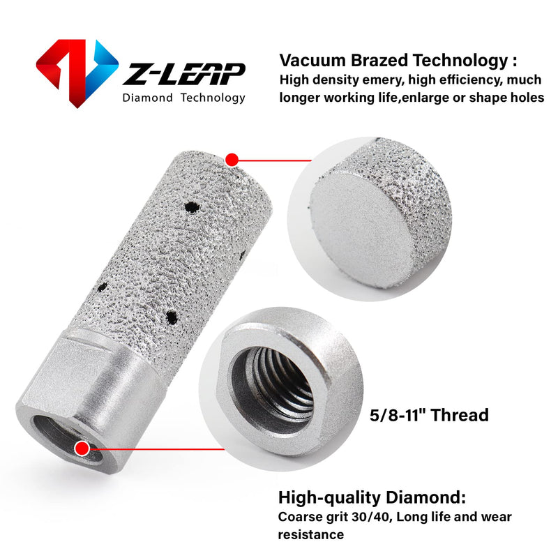 1Inch Vacuum Brazed Diamond Finger Milling Bits Grinding Drum Wheel for Tile Porcelain Ceramic with 5/8-11 Thread 1-Inch