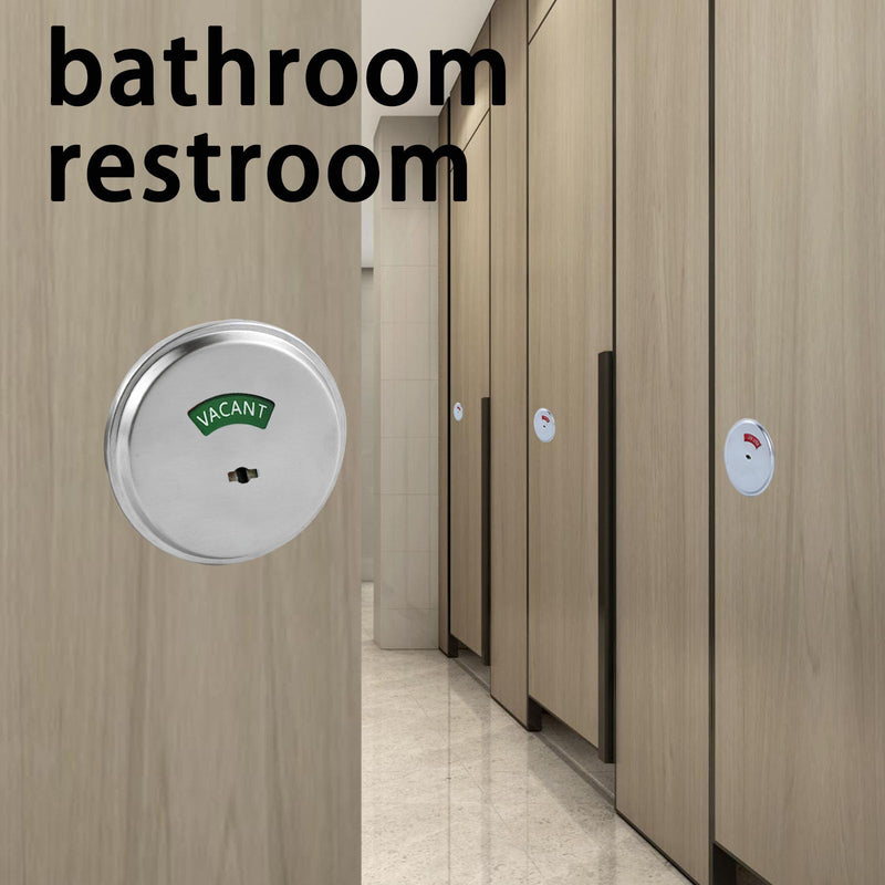in-Use/Vacant Commercial Deadbolt, Heavy Duty Satin Chrome Grade 2 Privacy Indicator Deadbolt for Bathroom/Office, UL3 Hour Fire Rated, Left&Right Handed, 2 3/4" Backset 1