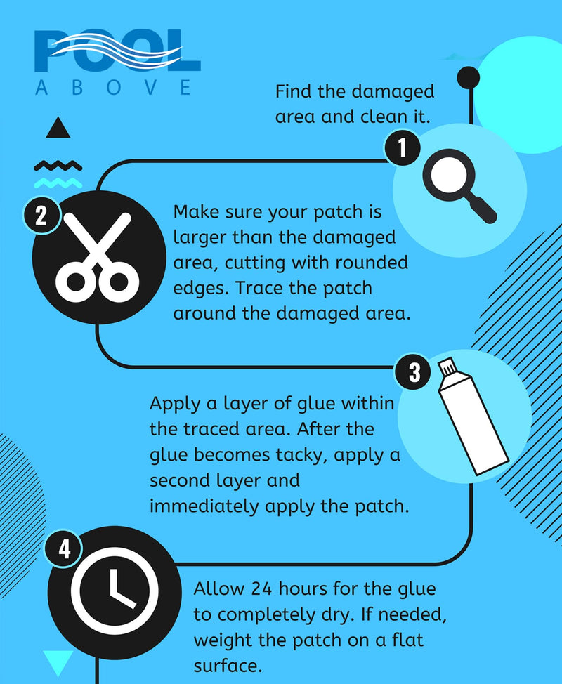 Heavy Duty Vinyl Repair Patch Kit for Above-Ground Pool Liner Repair; Glue and Patch Inflatables; Boat; Raft; Kayak; Air Beds; Inflatable Mattress Repair Charcoal