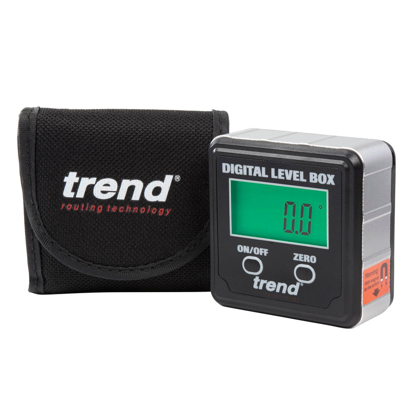 Trend Digital Level Box and Angle Finder (Magnetic Base & LCD Display) for Woodworking and Accurate Table/Miter Saw Angle Setting, Black, DLB
