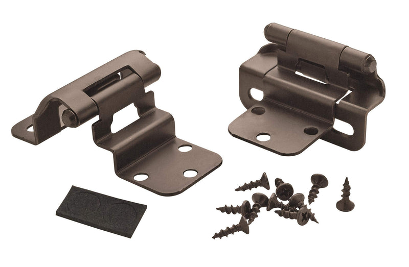 Amerock Cabinet Hinge 3/8 inch (10 mm) Inset Hinge Oil Rubbed Bronze 2 Pack Self-Closing Hinge Partial Wrap Hinge Cabinet Door Hinge, ‎BPR7565ORB 3/8 inch (10mm) Inset