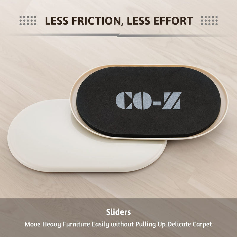 CO-Z Large Furniture Sliders - 4 Pack, 6" x 9 1/2" Oval Reusable Furniture Sliders for Carpet, Heavy-Duty Furniture Gliders Movers for Hardwood Floors, Plastic Moving Pads for Heavy Furniture 9 1/2" Oval-4 Pack