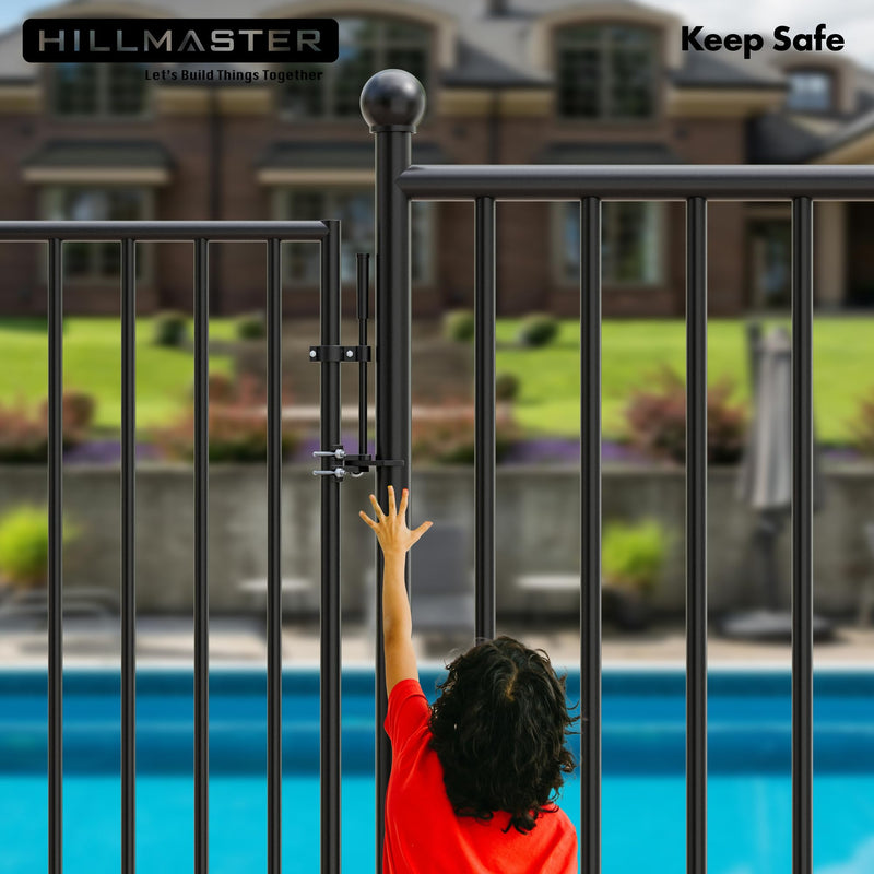 Auto Pool Gate Latch,Chain Link Child Safety Pool Latch for Chain Link 1-3/8" Gate Frames and 2-3/8" Gate Posts,Push Style Pool Latch for Outdoor Fence Self-Latching Pool Latch with Spring Closer 1-3/8"x2-3/8"