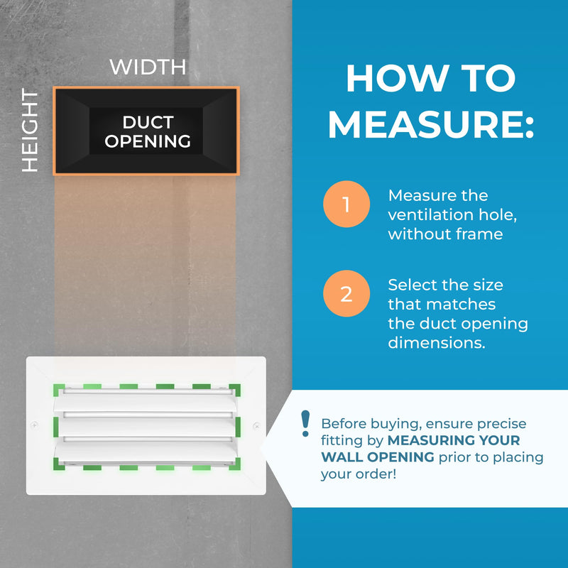 Aluminum 8 x 4 Inch (Duct Opening) Cold Air Return Vent Cover, Rustproof AC Transfer Grille, Low Noise Wall Vent, Durable Aluminum for Residential, Industrial Use – Overall Size 9-5/8 x 5-5/8 Inch 8"W x 4"H [Duct Opening]