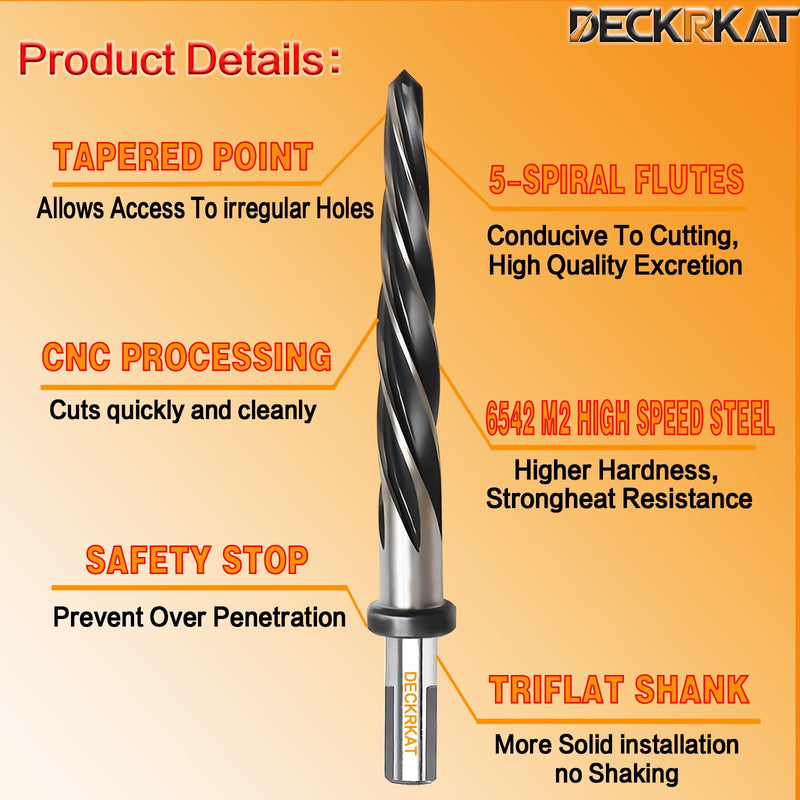 5/8" Reamer Drill Bit for Metal, M2 HSS Taper Reamer for Steel, Alloy, Wood, Plastic to Align, Enlarge Holes – 5-Spiral Flutes, 1/2" Non-Slip Shank, 16mm Car Reamer, Bridge Construction Reamer. 5/8"