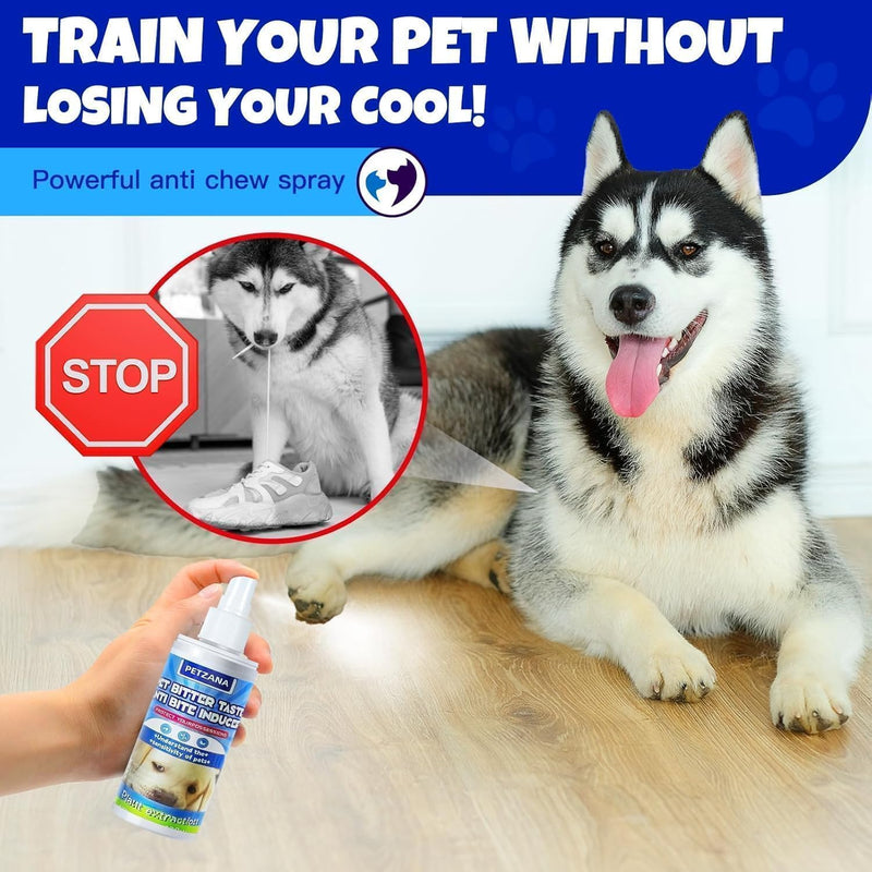 Bitter Apple Dog Spray, Anti Chew Deterrent for Dogs with Natural Citrus & Rosemary, Helps Protect Furniture, Shoes, Plants & Bandages from Chewing and Licking, 120ml