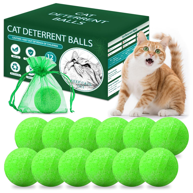 Cat Repellent Outdoor to Keep Cats Away (12Pack) Natural Peppermint Oil Cat Deterrent Outdoor and Indoor (Green) Green