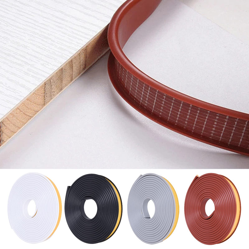 U-Shape Edge Banding, 16.4ft Self Adhesive Veneer Edging,TPE Flexible Furniture Edge Protector for Cabinet Repair Furniture Restoration (20MM, Black) 20MM