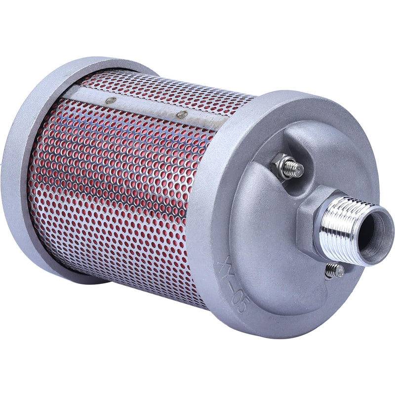 XY-07 Air Compressor Muffler 3/4" NPT Air Exhaust Muffler Silencer for Compressor Dryer Compressed Air Equipment and Systems, Single Chamber 145 PSI, Replacement Part