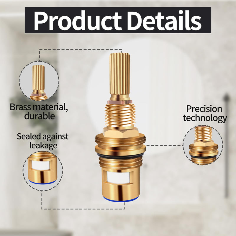 Brass 1-001 & Brass 1-002 Ceramic Valve Set，Replacement Hot Widespread Cartridge and Cold Widespread Cartridge,Brass Construction (Brass 1-001 & Brass 1-002) Brass 1-001 & Brass 1-002
