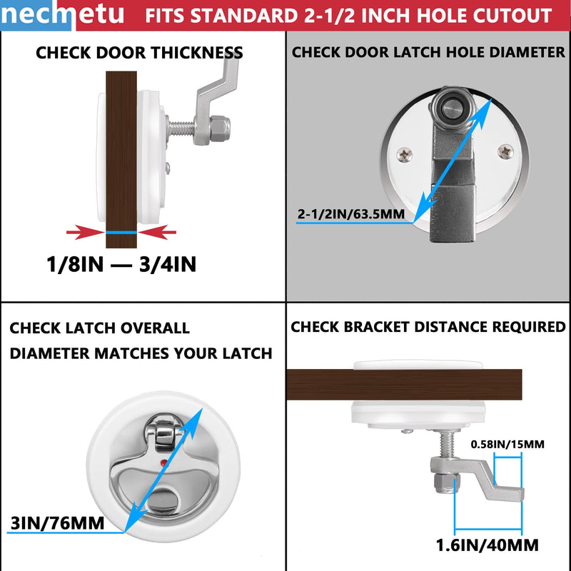 Boat Cam Latch Fits 2-1/2" Hole,Surface-Mount Locking Latch Flush Mount Latch (Non-Locking)