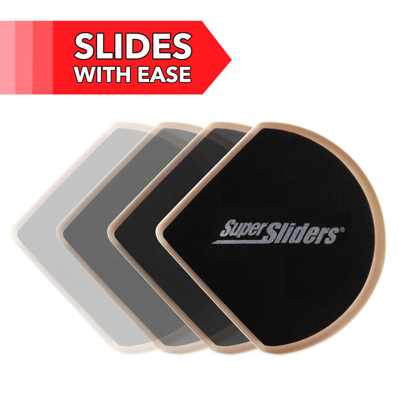 Super Sliders 7" Slide & Hide Reusable Furniture Sliders for Carpet - Effortless Moving and Surface Protection, Beige (4 Pack) 7 Inch