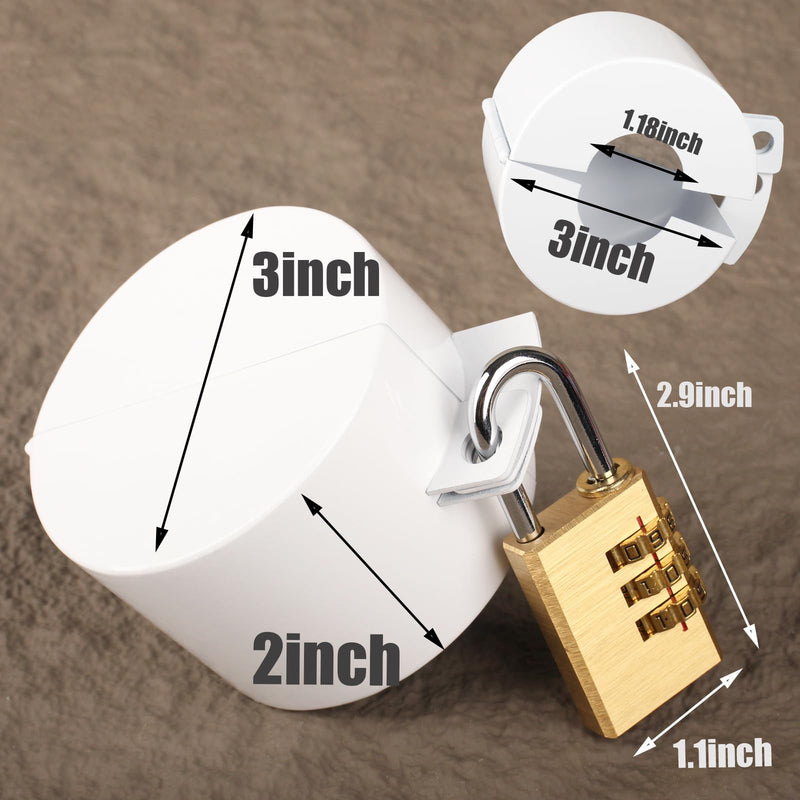 Door Knob With Lock，Without Drilling door handle lock，From Outside Prevents Turning of Door Knob and Access to Keyhole,for Apartment Evictions，dementia patients ,Childproof (White with padlock) Gray matte white
