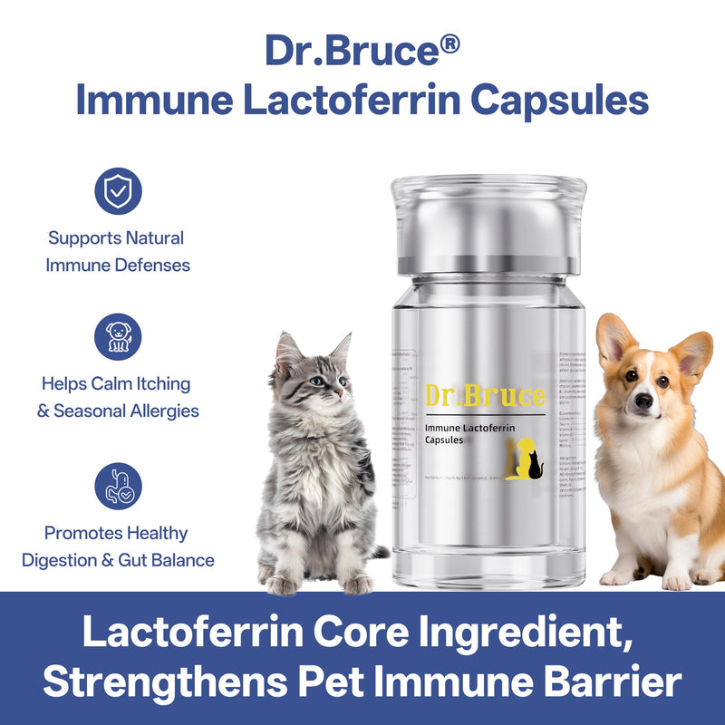 Lactoferrin for Dogs & Cats, Lactoferrin Supplements, Itchy Skin Relief, Containing Taurine and lysine，Immune Support & Gut Health - 100% Single-Ingredient Supplement With Bioactive Nutrients