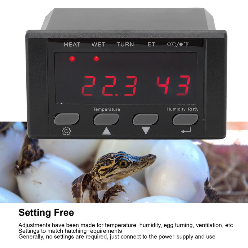 Digital Temperature Controller, 220V/110V Automatic Egg Incubator Thermostat Incubator Temp Humidity Controller