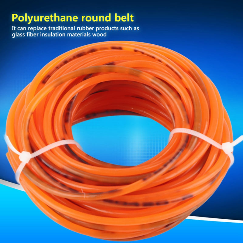 High Performance Round Belting, PU Round Belt Polyurethane Round Belt for Conveyor Bonding Machine Dryer Orange (3mm*10m) 3mm*10m