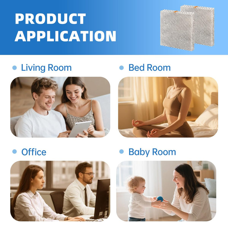 A04-1725-052 Humidifier Pad Evaporator Compatible with Skuttle A04-1725-052 Model 2000 White Replacement Filter Hard Wick 2 Packs