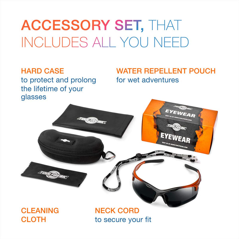 ToolFreak Rebel Bifocal Safety Glasses, ANSI z87+ Impact and UV Dark Smoke 1.5